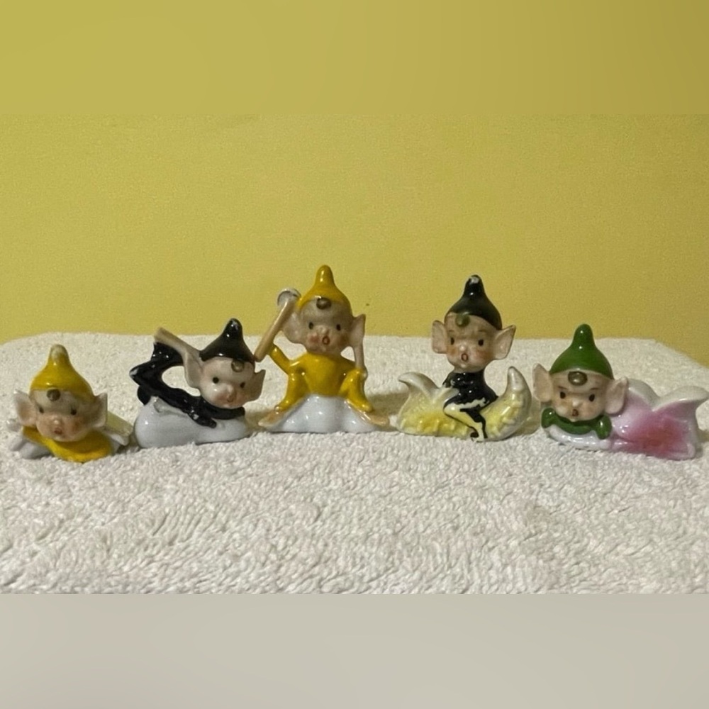 Rare Vintage Pixie Elves set of 5
